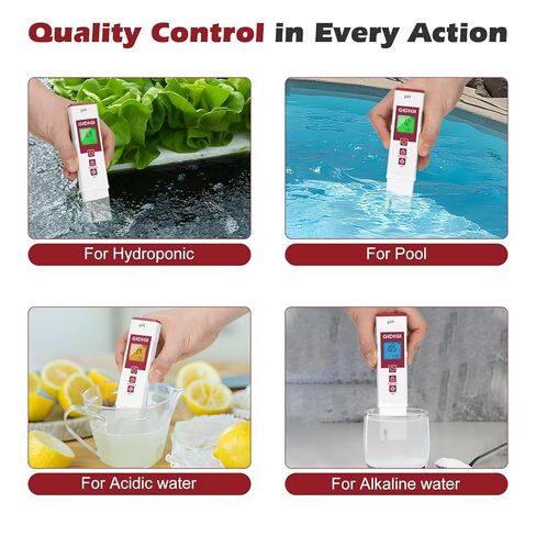 pH Meter for Water, Electronic ph Meters with Color Display pH Test Strip Function, Pro Digital pH Level Tester Kit for Water, pH Reader for Pool Spa Hot Tub Hydroponics Aquarium Drinking Water in Kuwait