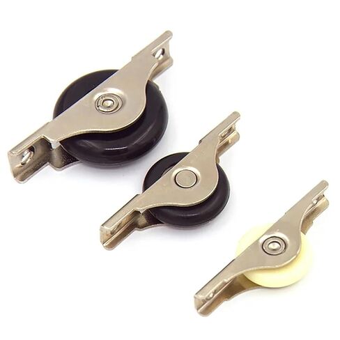 1Pcs Iron Frame+Nylon Mute Wheel Sliding Door Cupboard/Window Groove Load-Bearing Pulley Bathroom/Cabinet/Wardrobe(Medium) in Saudi Arabia