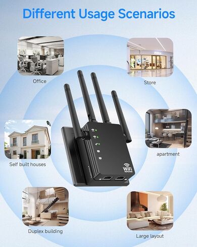 WIFI Extender Signal Booster للمنزل ، تغطية تصل إلى 10000 قدم مربع ، سهلة إعداد WiFi مكرر in Kuwait