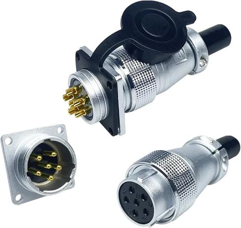 PLS24 Plug and Socket P24 6pin 10pin 12pins 19P Male and Female Square Flange Connector in Saudi Arabia