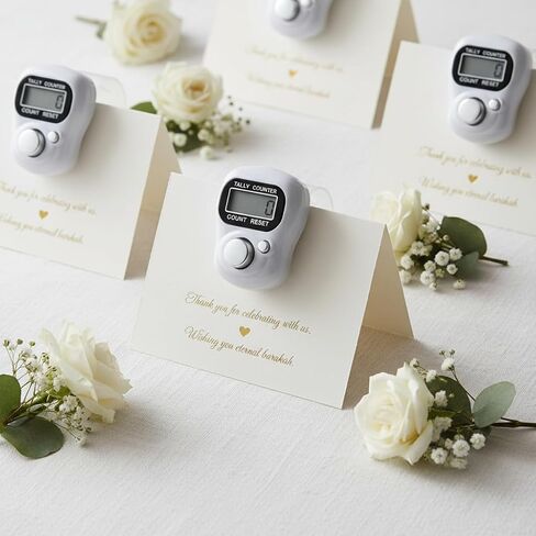 SET OF 12 White Digital Finger Counters | White Tasbih/Dhikr Counters | Resettable Electronic Tally Counter Ring LCD Display | Ideal for Counting Prayers, Golf Strokes, Inventory, Laps, Reps, Knitting in Saudi Arabia