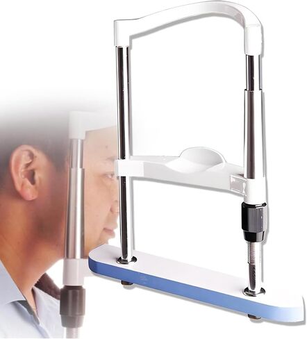 Adjustable Forehead Chin Rest Bracket for Vision Training Instrument, 10cm Height Adjustment, 135-235mm Distance, Electroplated Optical Support for Optometry, Optician, Eye Care Center in Kuwait