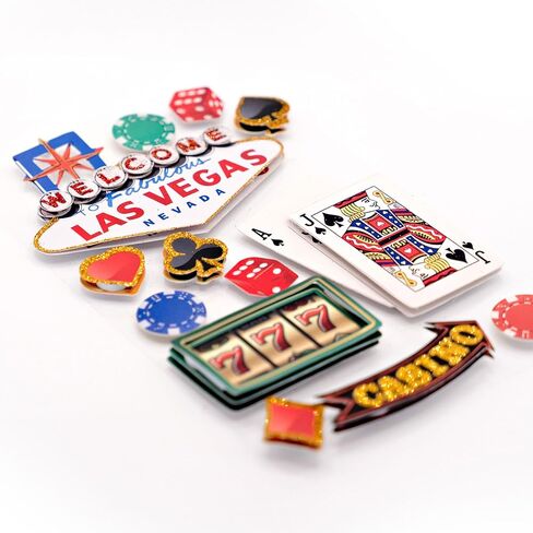 Paper House Productions Stdm-0029e 3D Cardstock Stickers ، Las Vegas (3 حزم) in Kuwait