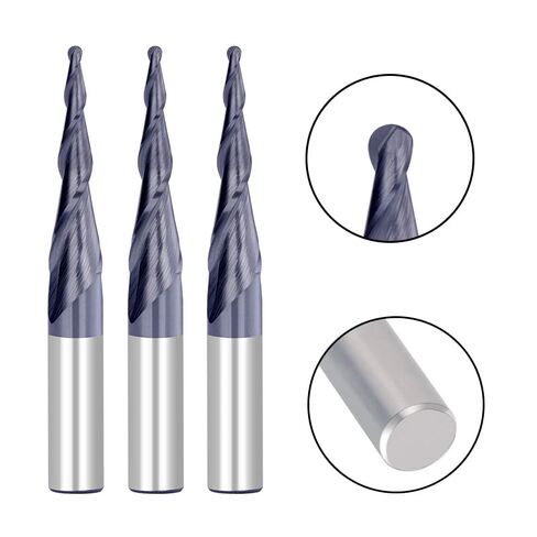 1pcs Apered Ball Nose End Mill R0.4/R1.58 2 Flute Carbide Endmills Milling Tool CNC Machine Cutter in Saudi Arabia