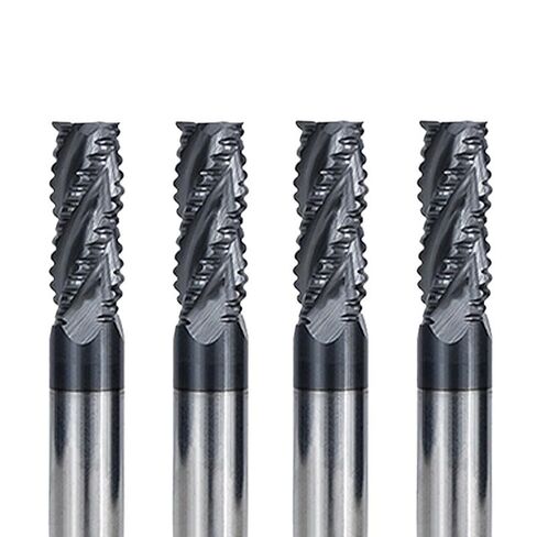 1pcs HRC50 Solid Carbide Roughing End Mill 4 Flute 4-12mm Cutting Diameter CNC Milling Cutter Bit for Hardness Less Than 50 HRC Metal Machining(6xD6x25x75L) in Saudi Arabia