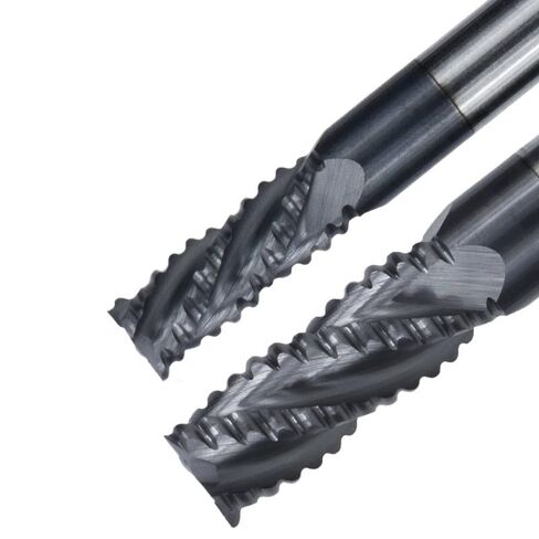 1pcs HRC50 Solid Carbide Roughing End Mill 4 Flute 4-12mm Cutting Diameter CNC Milling Cutter Bit for Hardness Less Than 50 HRC Metal Machining(6xD6x25x75L) in Saudi Arabia