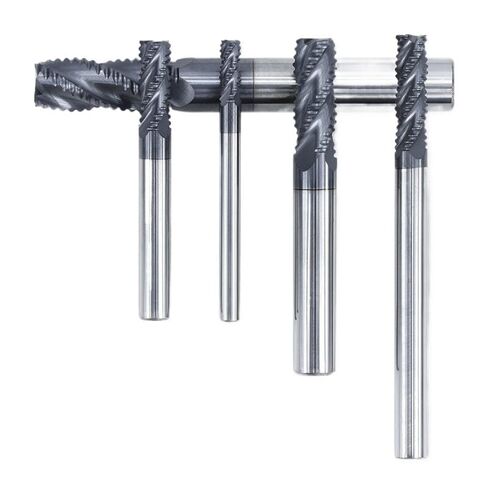 1pcs HRC50 Solid Carbide Roughing End Mill 4 Flute 4-12mm Cutting Diameter CNC Milling Cutter Bit for Hardness Less Than 50 HRC Metal Machining(6xD6x25x75L) in Saudi Arabia