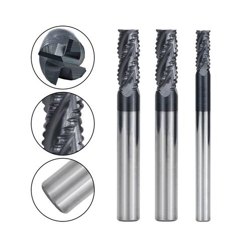 1pcs HRC50 Solid Carbide Roughing End Mill 4 Flute 4-12mm Cutting Diameter CNC Milling Cutter Bit for Hardness Less Than 50 HRC Metal Machining(6xD6x25x75L) in Saudi Arabia