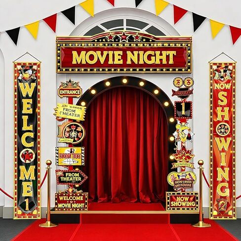 Shinyrelief 15 PCS Circus Decorations Carnival مخططة المظلة الشرفة لافتة الكرنفال موضوع الاتجاهية ترحيب في السيرك لمستلزمات حفلة عيد الميلاد in Kuwait