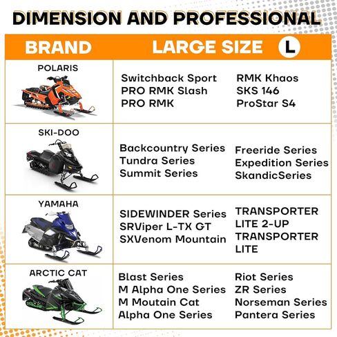 Snowmobile Cover 130" x 51" x 48" Heavy Duty 420D Oxford Fabric Sled Ski Cover Waterproof and UV Protection (Black, L) in Kuwait