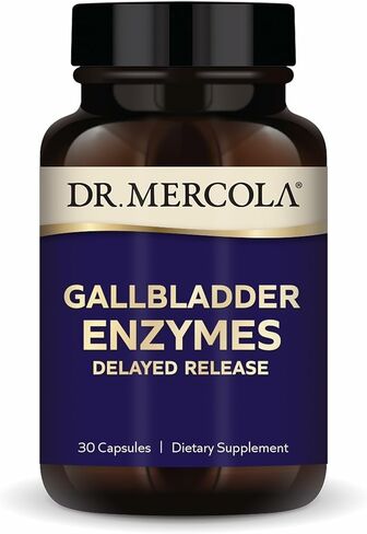 Dr. Mercola Gallbladder Enzymes - Gallbladder & Digestive Health Support - Includes Pancreatic Protease, Amylase & Lipase - Non-GMO, Gluten-Free & Soy-Free - 30 Delayed Release Capsules (30 Servings) in Saudi Arabia