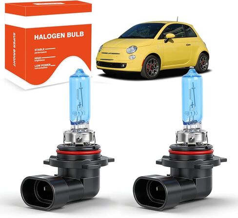 OQSNCV Fit for Fiat 500 500L 500X (2012-2020) Halogen Headlight Bulbs, 9012 High Low/Beam Light Headlamp Replacement Bulbs Kit 4200K, Pack of 2 in Saudi Arabia