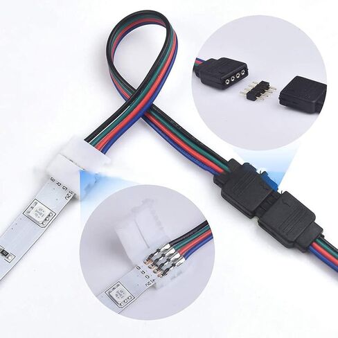 Tool- 5050 RGB Connector Kit T L-Shaped Jumpers Splice Terminals -and-Play Accessory for Wire Connections in Kuwait