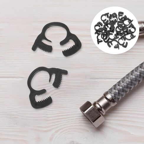 Veemoon 20pcs Plastic Hose Clamps Kit 9.1-10.2mm Pipe Fixing Clips Industrial Plastic Tube Clamps for Automotive and Home Plumbing Applications in Saudi Arabia
