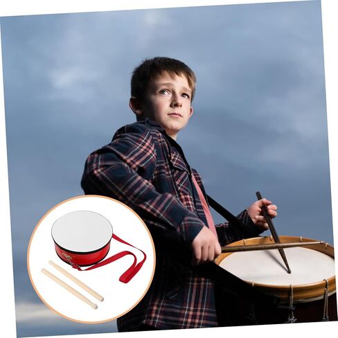 BESPORTBLE 1 Set Red Handheld Marching Snare Drum with Strap Percussion Instrument for School Performances Encourages Teamwork and Musical Interest in Kuwait