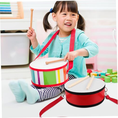 VICASKY 1 Set Marching Snare Drum Red Hand Drum with Strap Drumsticks for Preschool Music Education and Outdoor Performances Encourages Teamwork Collaboration in Kuwait