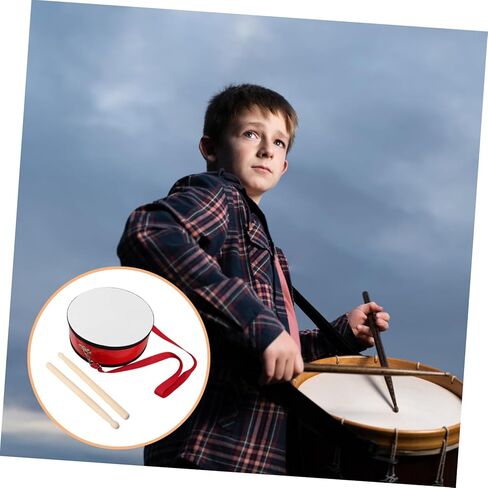 VICASKY 1 Set Marching Snare Drum Red Hand Drum with Strap Drumsticks for Preschool Music Education and Outdoor Performances Encourages Teamwork Collaboration in Kuwait