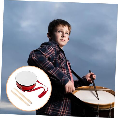 Kisangel 1 Set Red Marching Snare Drum for Lightweight Hand Drum with Strap Promotes Rhythm Skills and Teamwork for School and Band Activities in Kuwait