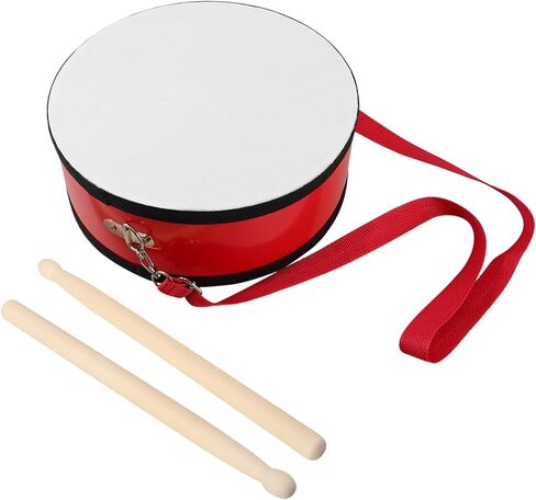 1 Set Red Handheld Snare Drum with Strap Musical Instrument for Preschool Music Education and Performances Enhances Sound Quality and Encourages Teamwork in Kuwait