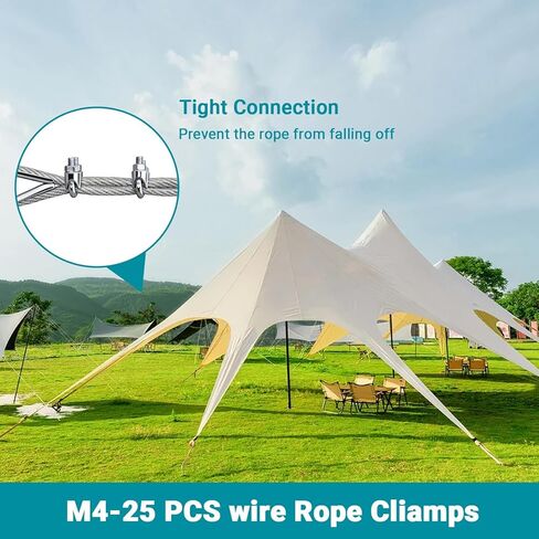 25Pcs 3/16 inch Stainless Steel Wire Rope Cable Clamp,M4 Wire Rope Clamp For Various Commercial, Industrial, And Residential Projects in Saudi Arabia