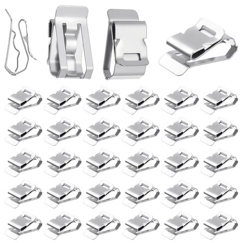 100 Pcs Stainless Steel Cable Cord S Clips Solar Panel Cables Photovoltaic Double Wire Trailer Wire Clips for PV Wiring Boat Frame Management Clip, 0.2 Inch to 0.3 Inch in Rope Capacity, Silver in Saudi Arabia