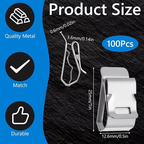 100 Pcs Stainless Steel Cable Cord S Clips Solar Panel Cables Photovoltaic Double Wire Trailer Wire Clips for PV Wiring Boat Frame Management Clip, 0.2 Inch to 0.3 Inch in Rope Capacity, Silver in Saudi Arabia