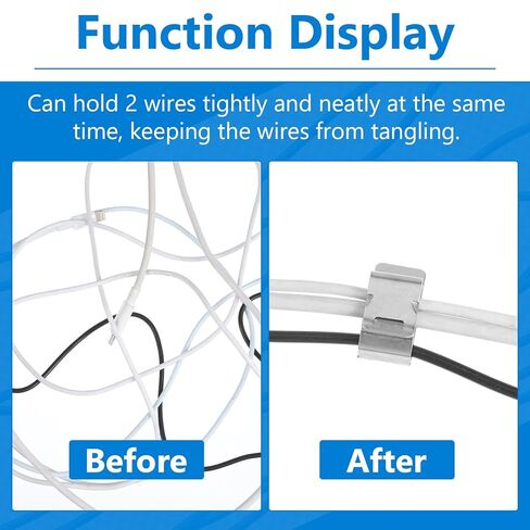 100 Pcs Stainless Steel Cable Cord S Clips Solar Panel Cables Photovoltaic Double Wire Trailer Wire Clips for PV Wiring Boat Frame Management Clip, 0.2 Inch to 0.3 Inch in Rope Capacity, Silver in Saudi Arabia
