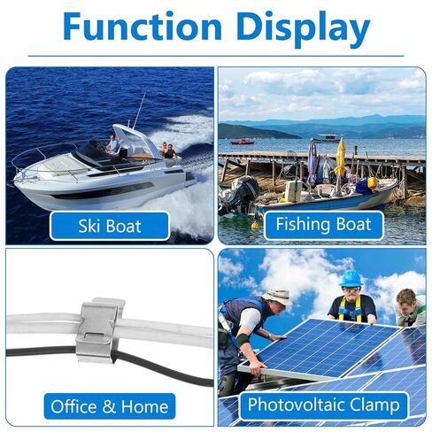 100 Pcs Stainless Steel Cable Cord S Clips Solar Panel Cables Photovoltaic Double Wire Trailer Wire Clips for PV Wiring Boat Frame Management Clip, 0.2 Inch to 0.3 Inch in Rope Capacity, Silver in Saudi Arabia