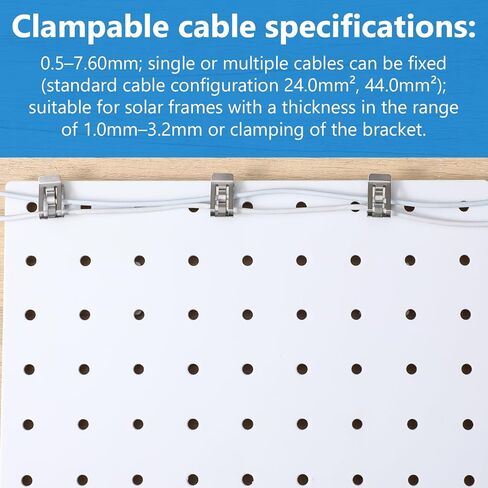 100 Pcs Stainless Steel Cable Cord S Clips Solar Panel Cables Photovoltaic Double Wire Trailer Wire Clips for PV Wiring Boat Frame Management Clip, 0.2 Inch to 0.3 Inch in Rope Capacity, Silver in Saudi Arabia