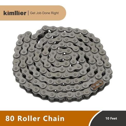 kimllier 80 Roller Chain 10 Feet with 1 Connecting Links, Carbon Steel, 120 Links in Saudi Arabia