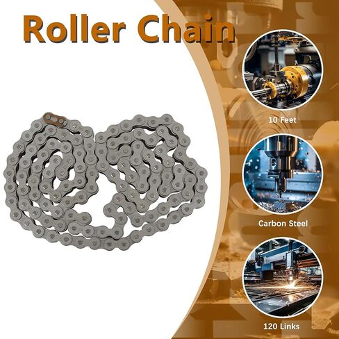 kimllier 80 Roller Chain 10 Feet with 1 Connecting Links, Carbon Steel, 120 Links in Saudi Arabia