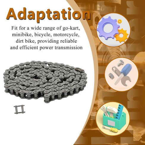 kimllier 80 Roller Chain 10 Feet with 1 Connecting Links, Carbon Steel, 120 Links in Saudi Arabia