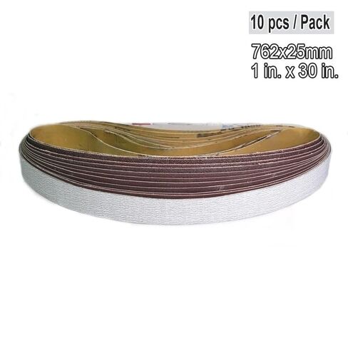 10 قطعة من الأربطة الكاشطة من أكسيد الألومنيوم لأعمال النجارة المعدنية، أشرطة صنفرة تلميع متينة 762 × 25 مم (240) in Kuwait