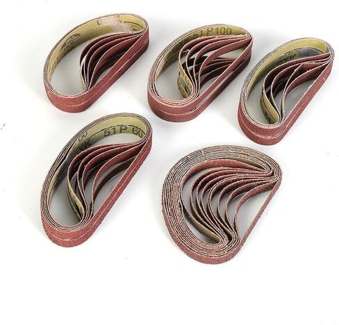 أحزمة صنفرة مقاس 10 × 330 مم، أشرطة كاشطة من أكسيد الألومنيوم، 50 عبوة لآلات صنفرة الحزام in Kuwait