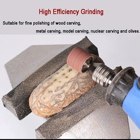 100pcs 320 Grit Drum Sanding Bands Sleeves with 2 Mandrels for Rotary Tools Wood Polishing in Kuwait