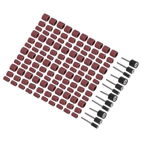 132pcs Sanding Bands Durable Aluminum Alloy Drum Sander Tool for Woodworking Metal Polishing Outer Edges Inner Cover and Soften Can Process Treatment to to The Sanding BandsDrill in Saudi Arabia
