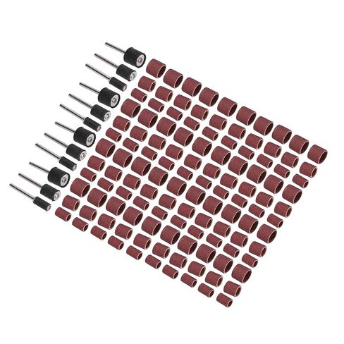 132pcs Sanding Bands Durable Aluminum Alloy Drum Sander Tool for Woodworking Metal Polishing Outer Edges Inner Cover and Soften Can Process Treatment to to The Sanding BandsDrill in Saudi Arabia