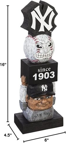 تمثال حديقة Team Sports America New York Yankees Tiki Totem Garden، تصميم عتيق، 40.64 سم، راتنج مطلي يدويًا in Saudi Arabia