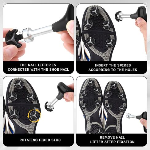 Soulchen 31 Pcs Golf Spikes Replacements Set Including 30 Pcs Cleats Replacement 1 Black Cleats Spanner Metal Thread Screw 6mm Spikes for Golf Shoes in Saudi Arabia