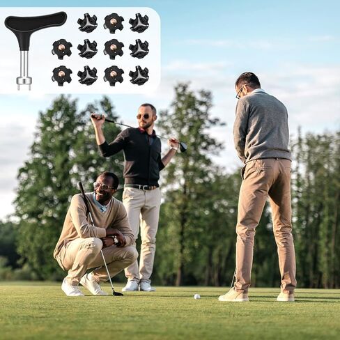 Soulchen 31 Pcs Golf Spikes Replacements Set Including 30 Pcs Cleats Replacement 1 Black Cleats Spanner Metal Thread Screw 6mm Spikes for Golf Shoes in Saudi Arabia