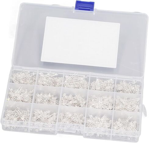 GIFTER 750 قطعة من الثنائيات الباعثة للضوء LED الواضحة مع صندوق تخزين مشرق للمشروعات اليدوية والتجارب الإلكترونية للعلوم المدرسية ومؤشرات إشارة ديكور السيارة in Kuwait