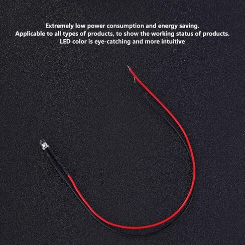 Fafeicy LED صمام ثنائي باعث للضوء سلكي 50 قطعة رأس مستدير مضيء خافت للضوء خرز توصيل مستقيم 12 فولت 3 مم لمشاريع ديكور المنزل بنفسك in Kuwait