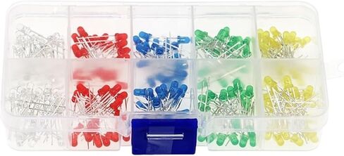200pcs 3mm 5 Colors LED Light Emitting Diode Universal LED Light Assorted Kit DIY LED Diode Set in Saudi Arabia