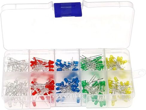200pcs 3mm 5 Colors LED Light Emitting Diode Universal LED Light Assorted Kit DIY LED Diode Set in Saudi Arabia