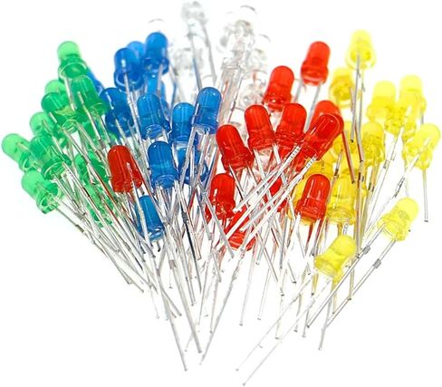 200pcs 3mm 5 Colors LED Light Emitting Diode Universal LED Light Assorted Kit DIY LED Diode Set in Saudi Arabia