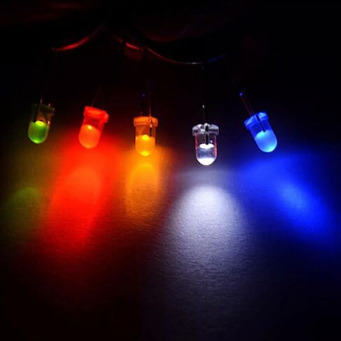 300 Pieces LED Diode Assortment Kit, 3mm and 5mm Multicolor Emitting Diodes Light Bulbs in Red, Green, Blue, Yellow, White, 3V 20mA for Electronics Projects, Christmas Lights, and DIY Crafts in Saudi Arabia