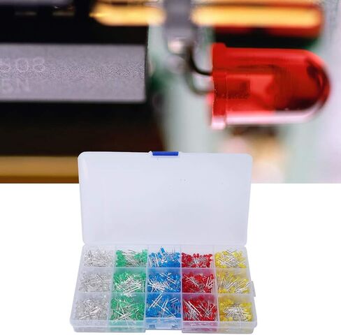 1000 قطعة 3 مم LED طقم صمام ثنائي باعث للضوء مع صندوق ألوان متنوعة أحمر أصفر أزرق أخضر أبيض in Saudi Arabia