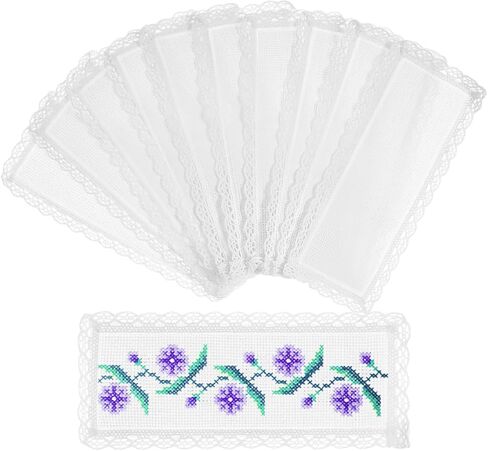 Lalafina 10pcs Cross Stitch Locklarks Cotton Fabric Longmark Diy تطريز مرجعية مرجعية مرجعية من الدانتيل للمبتدئين وعشاق الحرفية ، 7.87 × 3.34inch in Kuwait