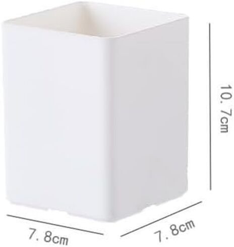 Square Plastic Pen Holder for Desk – Office Stationery & Makeup Brush Storage Container for Home & Workspace in Saudi Arabia