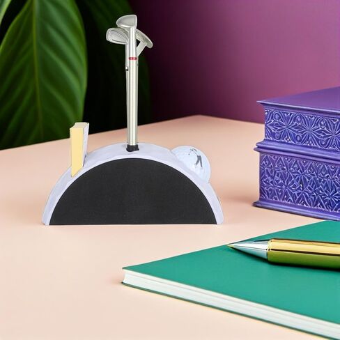 Golf Pen Holder Rotating 360° White Desktop Golf Statue Decor for Office and Father’s Day in Saudi Arabia